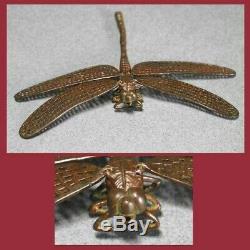 Japanese movable dragonfly statue of copper OKIMONO e1225 From Japan