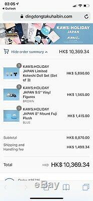 KAWSHOLIDAY JAPAN Limited Kokeshi Doll Set LE 1000 IN HAND
