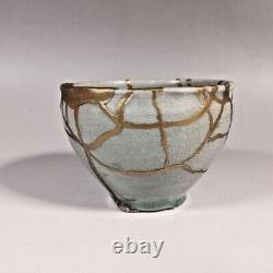 KINTSUGI tea cup Chawan Japanese Antiques art Work 3.3 inch