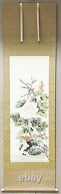 Kakejiku WithBOX Hanging Scroll Gyokuen Peony Plum Botan Painting Antique Japan