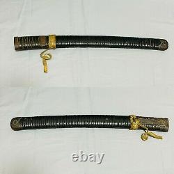 Katana Koshirae Rare Saya Kozuka Tsuba Habaki Seppa Samurai Sword Antique Japan