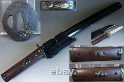 Koshirae wakizashi saya Ume tsuba menuki fuchi kashira Samurai Sword fitting Edo