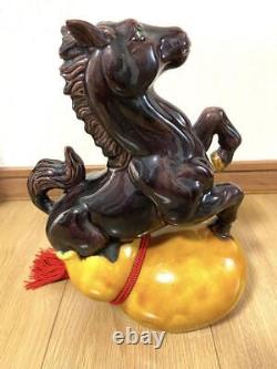 Kutani ware horse figurine with box 8inch Japanese antique