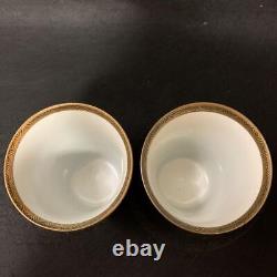 Kutani yaki ware teacups pair, H3.7 x W2.7 inches
