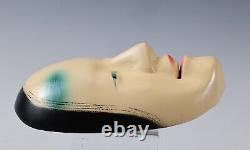 Kyoto Vintage colored Iron NOH MASK -Young Lady- Ko-omote SIGNED