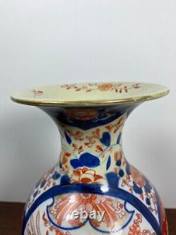 Large Antique Imari Vase Japanese Handpainted Handmade Meiji
