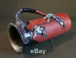 Large Early 20th Century Japanese Sumida Gawa Tanker Vase