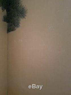 Large Vintage Japanese 6 Panel Folding Screen Byobu Kyokuzan Pine With Cranes