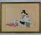Lovely Japanese Painting'Woman in sitting position' Antique Meiji Ca 1900