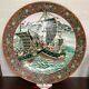 Magnificent Japanese 19th Edo Imari Kutani Porcelain Charger Lucky Ships Sailing