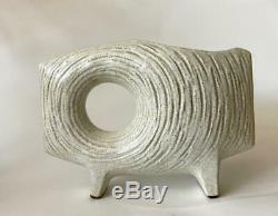 Mid-Century Japanese Toyo Stoneware Art Pottery Sculpture Ikebana Vase Bowl Pot