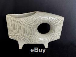 Mid-Century Japanese Toyo Stoneware Art Pottery Sculpture Ikebana Vase Bowl Pot