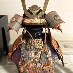 Miniature Samurai Suit of Armor Kabuto Menpo Shogun Warlord WithYoroi Bitsu Box
