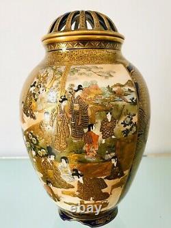 Museum Quality Antique Japanese Kinkozan Family Satsuma Vase