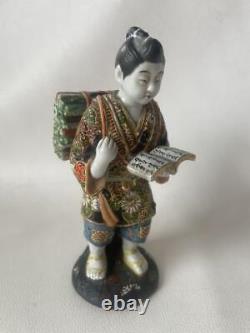NINOMIYA SONTOKU KINJIRO KUTANI Pottery Statue 8 inch MEIJI Japanese Antique