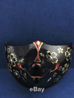 New Japanese fox half mask motif Sakura(Cherry Blossoms) Hand made Antique
