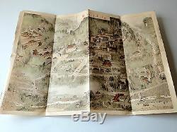 Nikko Tosho-gu map drawn before war Japan Old Vintage print temple Tokugawa