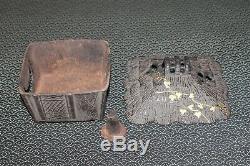 OLD Japanese Buddhism 1900s Iron Incense Burner 1.2kg Kuzuya Koro ZEN JAPAN b202