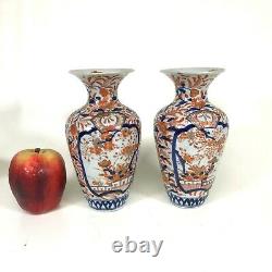 Pair of Antique Japanese Imari Porcelain Vases