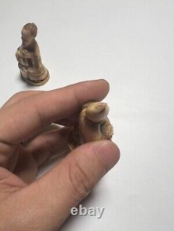 Pairs Japanese Hand Carving Statues