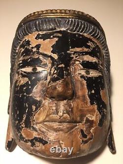 Pre-17th Century Antique Japanese Buddha Boddhisattva Mask Muromachi Period