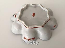 Rare Antique Japanese Kutani Handpainted Serving Bowl, 11 Dia x 3 H
