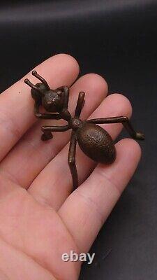 Rare Japanese Bronze Ant Okimono Incense Holder. Quality Made Piece