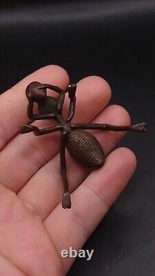Rare Japanese Bronze Ant Okimono Incense Holder. Quality Made Piece