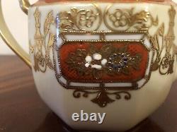 Rare Vintage Japanese Noritake teapot gold hand painted made In Japan Circa 1900