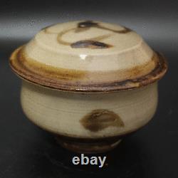 SHOJI HAMADA MONGAMA Japanese Mashiko pottery TETSUE covered pot with box