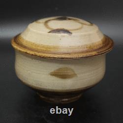 SHOJI HAMADA MONGAMA Japanese Mashiko pottery TETSUE covered pot with box