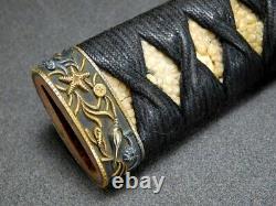 SUPERB Kinko FUCHI/KASHIRA TSUKA Sword handle Japanese Original Edo Antique