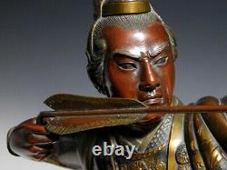 SUPERB Yoshimitsu Signed Bronze Okimono Statue Japan Meiji Original Antique