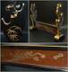SWR203 Japanese wooden Landscape painting Dragon Gold makie Sword Rack stand