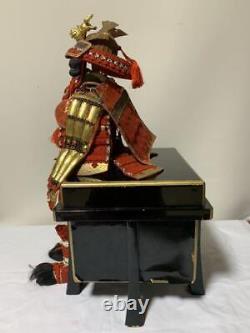 Samurai warrior doll in Armor and Helmet with Box, H23.6 x W11.8 x D11.8 in