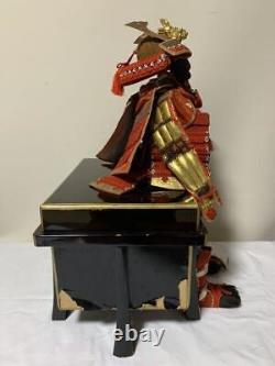 Samurai warrior doll in Armor and Helmet with Box, H23.6 x W11.8 x D11.8 in