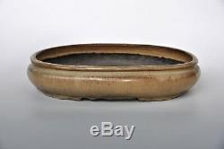 Sansyu Ichiyo Sanshu Rare Antique Japanese Glazed Handmade Oval Bonsai Pot Maple