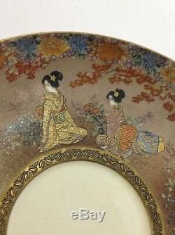 Satsuma Pottery Cup& Saucer Signed Kinkozan. Meiji Period Japan