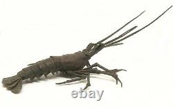 Signed Meiji Era (1868-1912) Jizai Okinomo Copper Articulated Crayfish, RARE