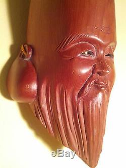 Small, Vintage, Japanese/Japan carved Hermit Mask High Quality, Fine Details