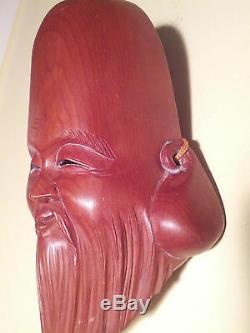 Small, Vintage, Japanese/Japan carved Hermit Mask High Quality, Fine Details