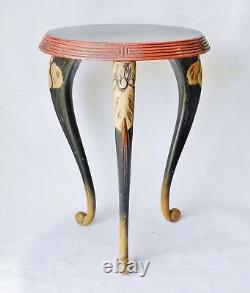 Superb Meiji-era Japanese Lacquered Carved Wooden Display Stand Antique