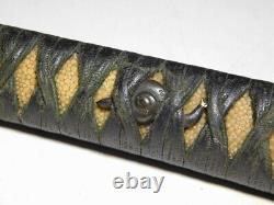 TSUKA Sword handle w Snail Menuki Japan Original Edo Sword Tsuba Antique