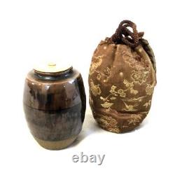 Tea Caddy Kyo Chaire Pottery Container Canister Tea Ceremony Japan U-0842