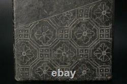 VG95 Japanese Antique stone carving reel plate Mikawa weaving loom ornament