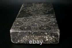 VG95 Japanese Antique stone carving reel plate Mikawa weaving loom ornament