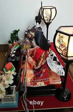 Vintage Japanese Hina doll in Kimono lot Royal Wedding Style in Glass Case