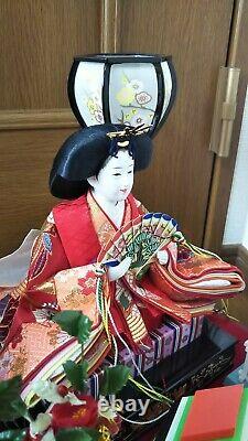 Vintage Japanese Hina doll in Kimono lot Royal Wedding Style in Glass Case