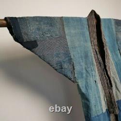 Vintage Japanese Kimono Boro Noragi Cotton Antique Indigo Blue Aizen Patchwork