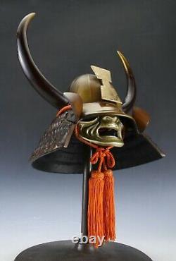 Vintage Japanese Samurai Helmet -Kansuke's helmet- with a mask Rare